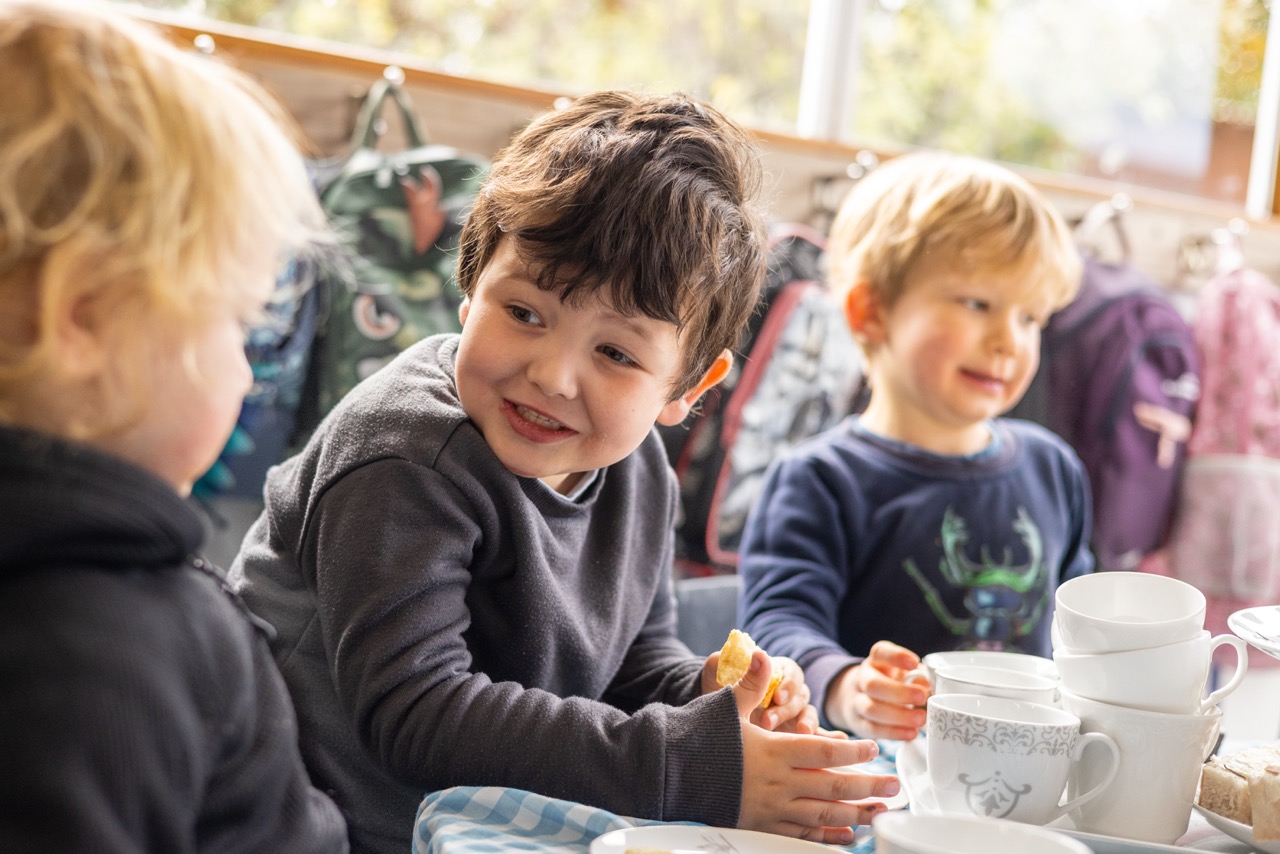 Waka Huia Childcare children sharing a meal together
